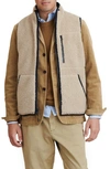 Alex Mill Reversible Fleece Vest In Natural/ Navy