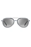 Hugo Boss 56mm Gradient Aviator Sunglasses In Blue/ Ruthenim/ Grey Gradient
