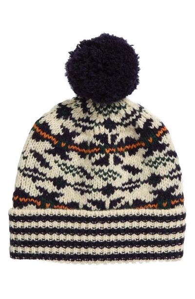 Tory Burch Fair Isle Jacquard Beanie In New Ivory Snowflake