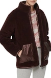 Marc New York Women's Mixed Media Faux Shearling Jacket In Burgundy