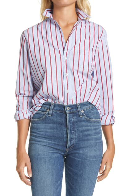 Frank & Eileen Classic Stripe Button-up Shirt In Red And Blue Stripe ...