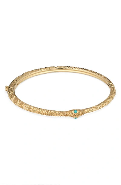 Gucci Ouroboros 18k Gold & Turquoise Bracelet In Yellow Gold