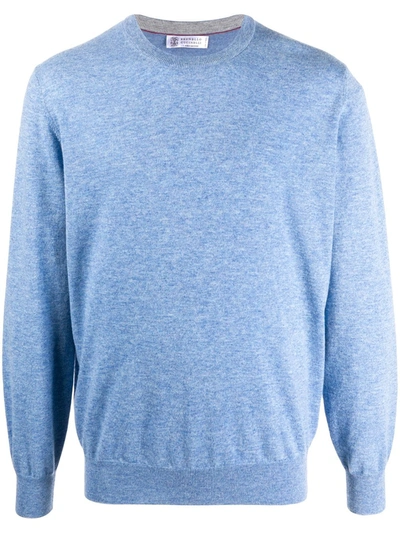 Brunello Cucinelli Pullover Crewneck Jumper In Blau