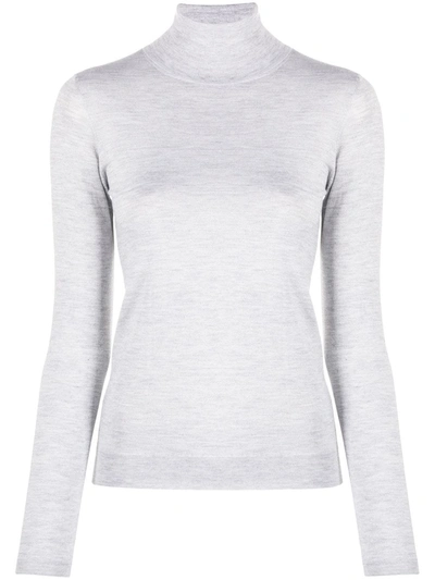 Brunello Cucinelli Roll-neck Fine-knit Jumper In Grey