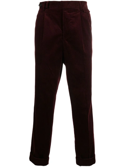 Brunello Cucinelli Corduroy Slim-fit Trousers In Red