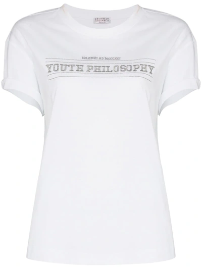 Brunello Cucinelli Youth Philosophy T-shirt In White