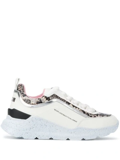 Msgm Snakeskin-effect Detail Trainers In White