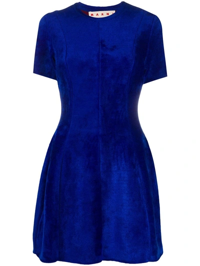 Marni Cinched Waist Knitted Dress In Blue