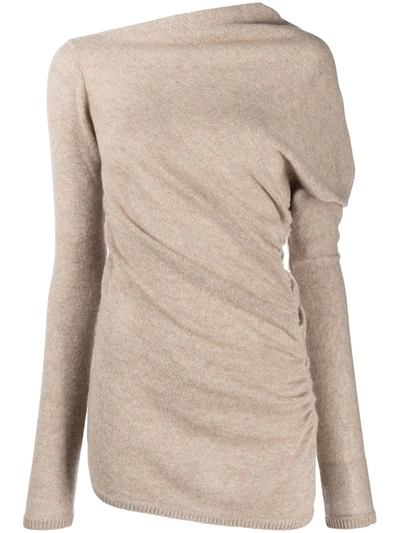 Agnona Knitted Cashmere Top In Neutrals