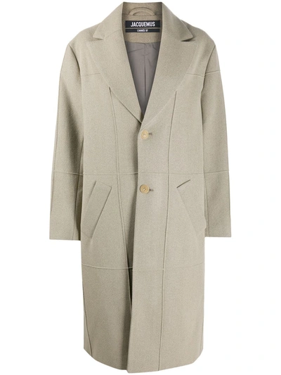 Jacquemus Le Manteau Carro Oversize Topcoat In Brown