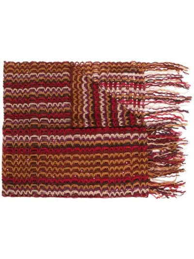 Pre-owned Missoni 2000s  Sequinned Scarf In Red
