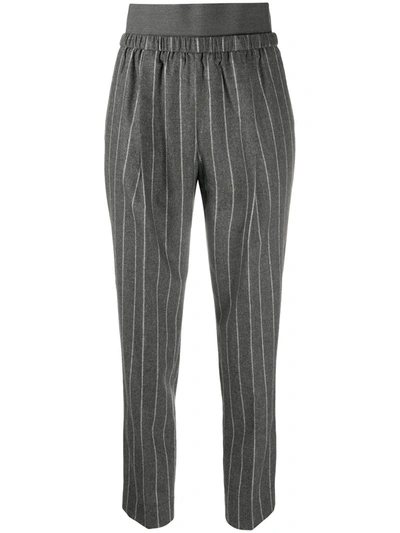 Fabiana Filippi Pinstripe Elasticated Trousers In Grey