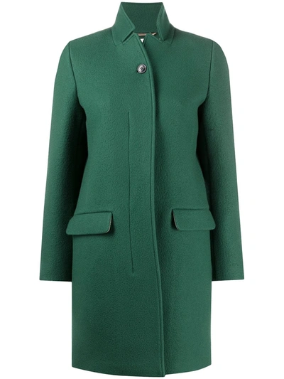 Closed Single-breasted Coat In Green