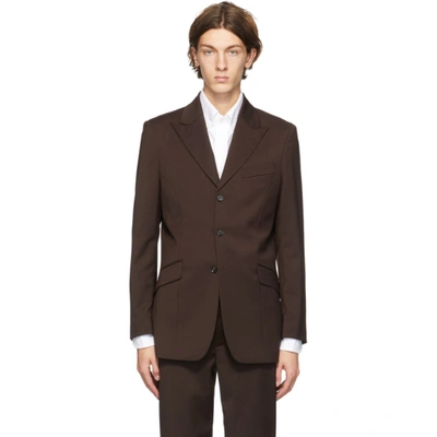 Sunflower Jet Single-breasted Sateen Blazer In 170 Brown