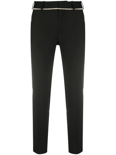 Pt01 Contrast Trim Trousers In Black