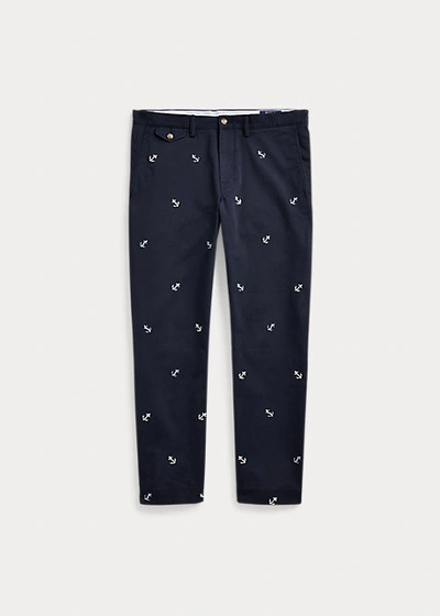 Ralph Lauren Stretch Straight Fit Chino In Aviator Navy