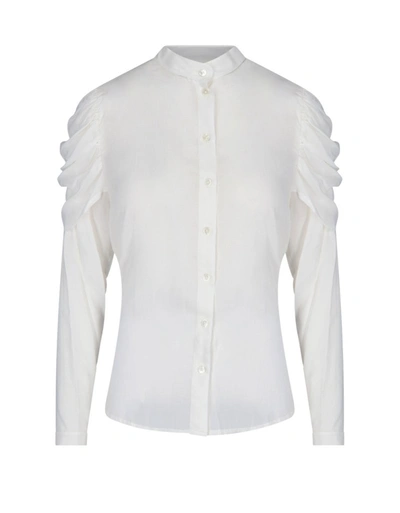 Ann Demeulemeester Gathered Sleeve Shirt In White