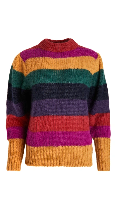 Farm Rio Striped Sweater In Multi