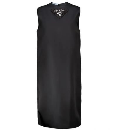 Prada Re-nylon Gabardine Midi Dress In Black
