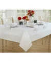 Villeroy & Boch New Wave Metallic Border Linen Tablecloth, 70" X 96" In White