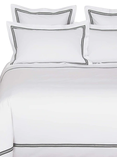 Frette Triplo Popeline Duvet Cover, King In White Black