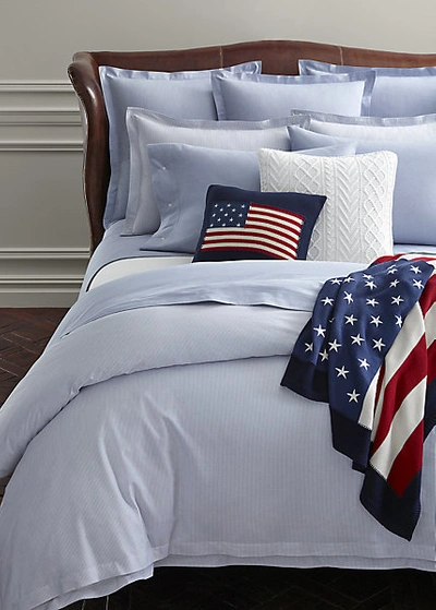 Polo Ralph Lauren Oxford Reversible Cotton Duvet Cover, Twin In Blue/white