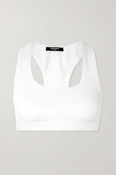 Balmain Stretch-cotton Jersey Soft-cup Bra In White