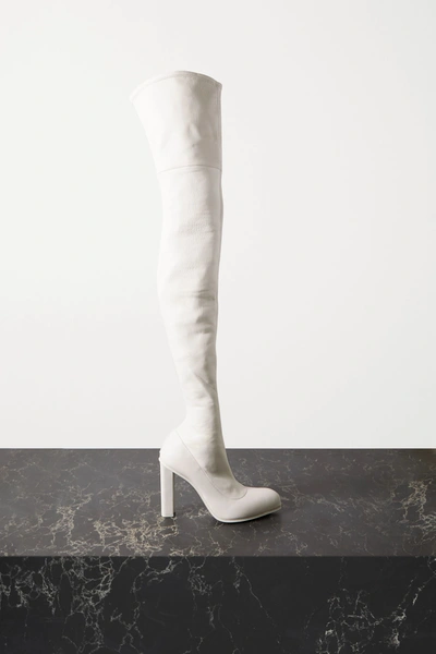 Alexander Mcqueen Leather Over-the-knee Boots In White