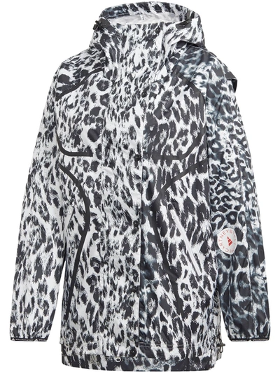 Adidas By Stella Mccartney Truepace Leopard-print Running Jacket In Black