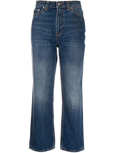 Ganni High-waisted Straight-leg Jeans In Blue
