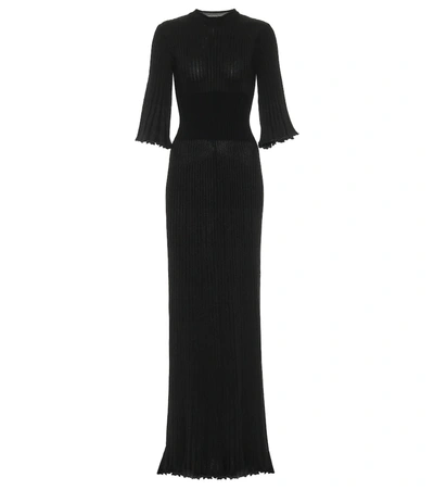 Bottega Veneta Ribbed-knit Maxi Dress In Black