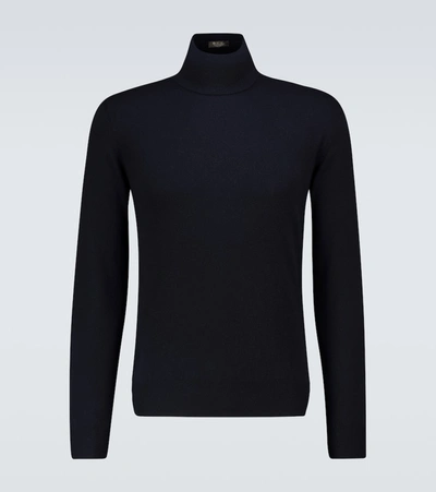 Loro Piana Classic Baby Cashmere Turtleneck In Blue