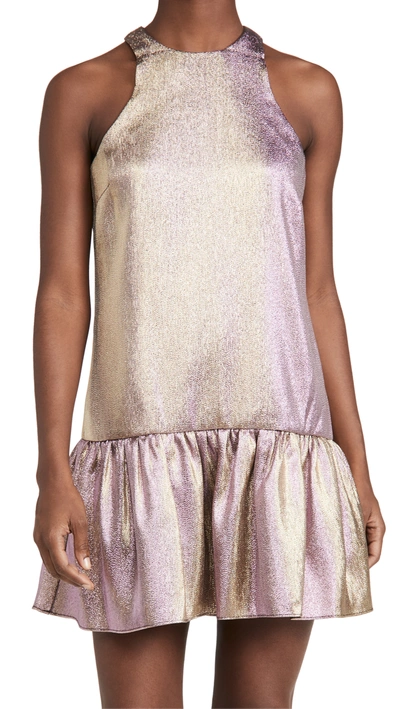 Amanda Uprichard Ezra Dress In Gold/purple