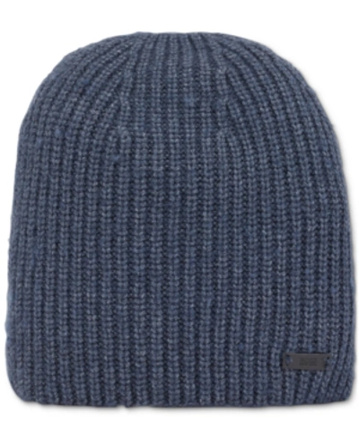 Hugo Boss Boss Men's Malloci Ribbed Beanie Hat In Dark Blue