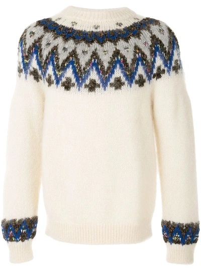 Coohem Intarsia-knit Crew Neck Jumper In White