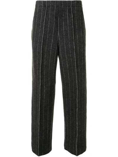 Coohem Stripe-print Knitted Trousers In Grey