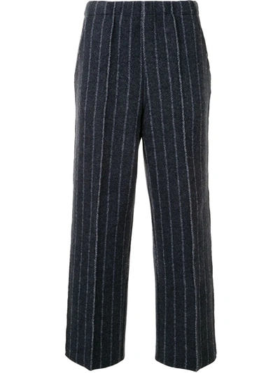 Coohem Stripe-print Knitted Trousers In Blue