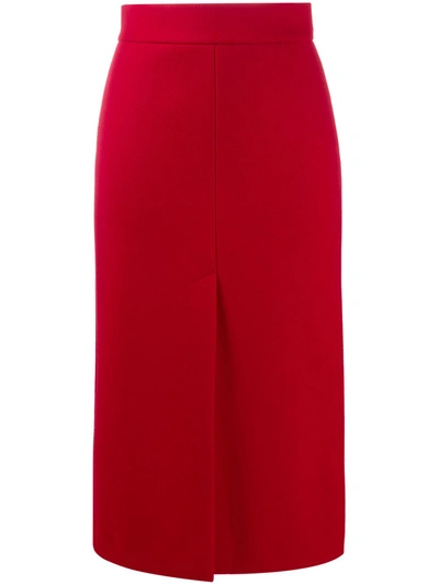 Red Valentino High Waisted Skirt In Red