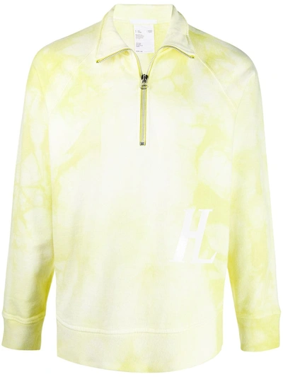 Helmut Lang Zip-up Marble Jumper In Yellow