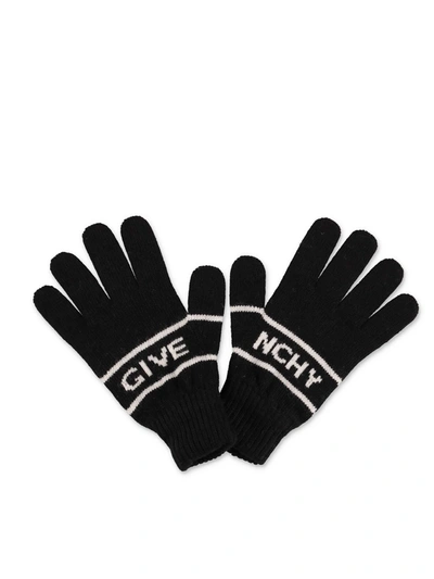 Givenchy Black Gloves With Logo Inlay