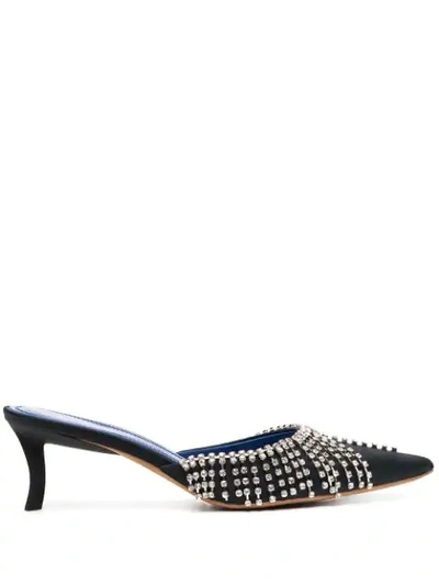 Area Crystal-embellished Mules In Blue