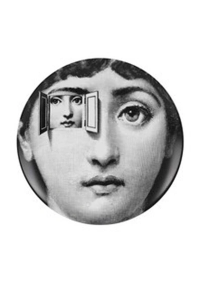 Fornasetti Tema E Variazioni N. 116 Eye Of The Beholder Wall Plate In Black/white