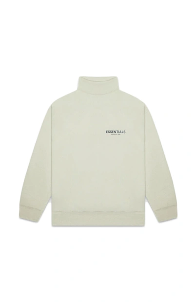 Pre-owned Fear Of God  Essentials Pull-over Mockneck Sweatshirt Alfalfa Sage