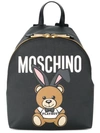 Moschino Playboy Toy Bear Backpack In Black