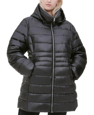 Marc New York Plus Size Hooded Puffer Coat In Black