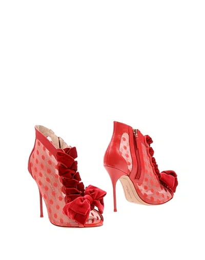 Sophia Webster Ankle Boots In Red