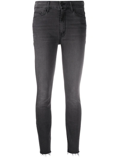 Mother High Rise Skinny Fit Jeans In Black