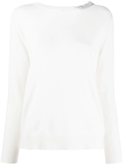 Fabiana Filippi Bead-trimmed Sweater In White