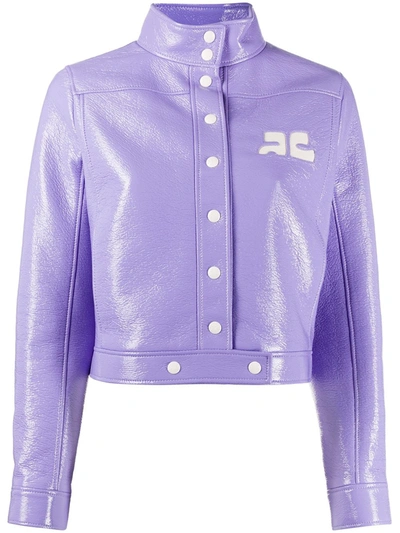 Courrèges Logo Chest Jacket In Purple