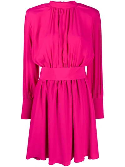 Federica Tosi Long Sleeve Mini Dress In Pink